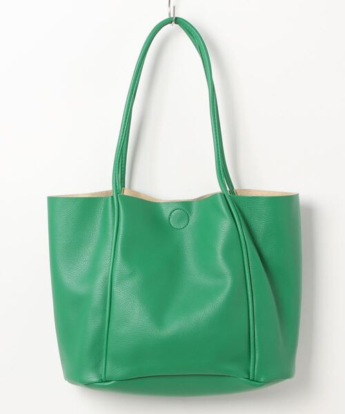 Fun & Daily（ファンアンドデイリー）の「F&D : ワイドPUトートバッグ（トートバッグ・レディース・ブラウン/ピンク/グリーン/アイボリー/ブラック・FREE）」の6枚目の写真