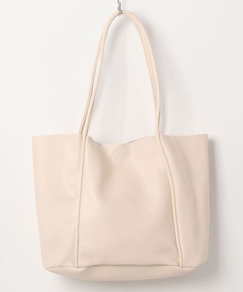 Fun & Daily（ファンアンドデイリー）の「F&D : ワイドPUトートバッグ（トートバッグ・レディース・ブラウン/ピンク/グリーン/アイボリー/ブラック・FREE）」の7枚目の写真