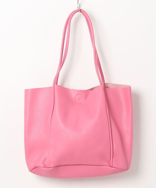 Fun & Daily（ファンアンドデイリー）の「F&D : ワイドPUトートバッグ（トートバッグ・レディース・ブラウン/ピンク/グリーン/アイボリー/ブラック・FREE）」の8枚目の写真