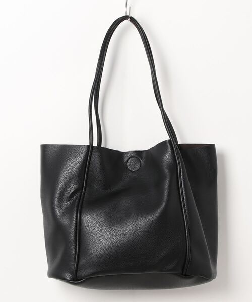 Fun & Daily（ファンアンドデイリー）の「F&D : ワイドPUトートバッグ（トートバッグ・レディース・ブラウン/ピンク/グリーン/アイボリー/ブラック・FREE）」の9枚目の写真