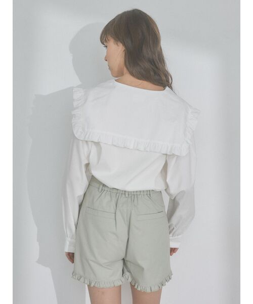 merry jenny（メリージェニー）の「Vネックスクエアカラーフリルブラウス（シャツ/ブラウス・レディース・チャコールグレー/オフホワイト/ブルー・FREE）」の19枚目の写真