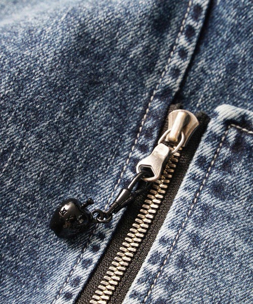 SHAREEF（シャリーフ）の「DOUBLE ZIP DENIM RIDERS（デニムジャケット・メンズ・ブラック系その他/インディゴブルー/ケミカルウォッシュ・2/1/3）」の12枚目の写真