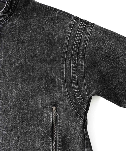 SHAREEF（シャリーフ）の「DOUBLE ZIP DENIM RIDERS（デニムジャケット・メンズ・ブラック系その他/インディゴブルー/ケミカルウォッシュ・2/1/3）」の20枚目の写真