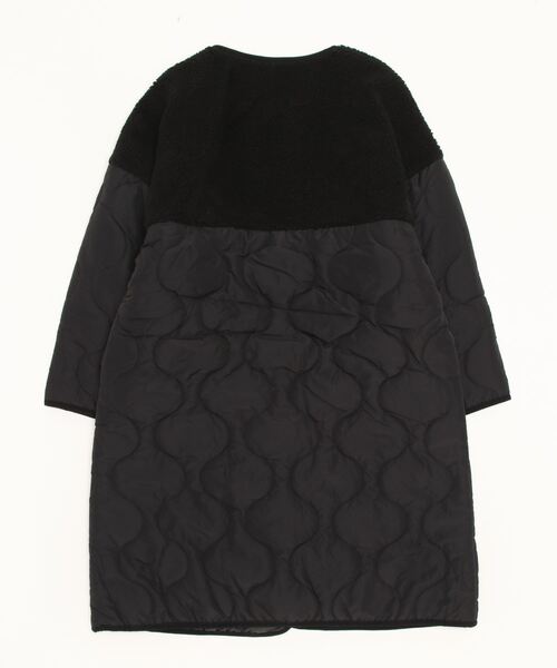 Per sist ence（パーシエンス）の「Per sist ence/パーシエンス　ボア切り替えキルトコート（ノーカラーコート・レディース・アイボリー/オリーブ/モカ/ブラック・FREE）」の5枚目の写真