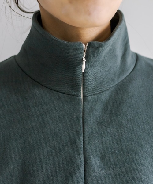 mystic（ミスティック）の「配色ハーフZIPスウェット（スウェット・レディース・グレー/グリーン/アイボリー/ダークグレー・FREE）」の14枚目の写真