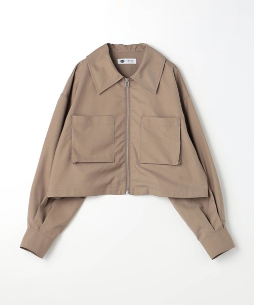 179/WG（イチナナキュウダブルジー）の「フラットカラー ショートジャケット（その他アウター・レディース・ベージュ/グレー/ブラック・MEDIUM）」の4枚目の写真