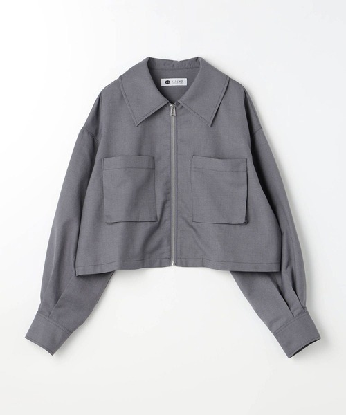 179/WG（イチナナキュウダブルジー）の「フラットカラー ショートジャケット（その他アウター・レディース・ベージュ/グレー/ブラック・MEDIUM）」の5枚目の写真