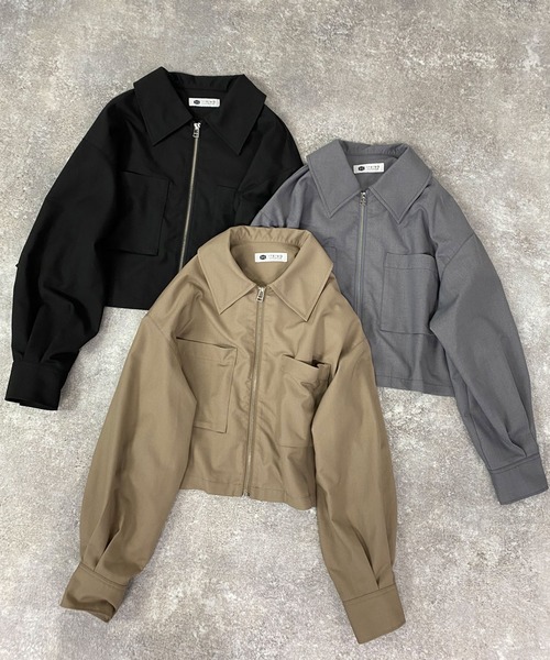 179/WG（イチナナキュウダブルジー）の「フラットカラー ショートジャケット（その他アウター・レディース・ベージュ/グレー/ブラック・MEDIUM）」の16枚目の写真