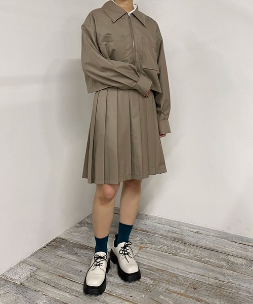 179/WG（イチナナキュウダブルジー）の「フラットカラー ショートジャケット（その他アウター・レディース・ベージュ/グレー/ブラック・MEDIUM）」の21枚目の写真