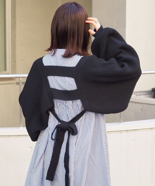 tiptop（ティップトップ）の「後ろリボンボレロカーディガン（カーディガン/ボレロ・レディース・ブルー/ブラック/アイボリー・FREE）」の11枚目の写真