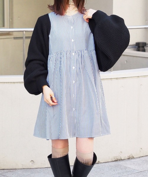 tiptop（ティップトップ）の「後ろリボンボレロカーディガン（カーディガン/ボレロ・レディース・ブルー/ブラック/アイボリー・FREE）」の12枚目の写真