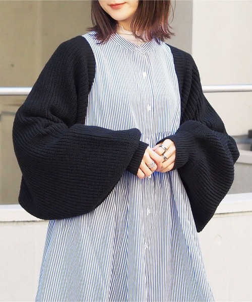 tiptop（ティップトップ）の「後ろリボンボレロカーディガン（カーディガン/ボレロ・レディース・ブルー/ブラック/アイボリー・FREE）」の13枚目の写真