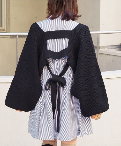 tiptop（ティップトップ）の「後ろリボンボレロカーディガン（カーディガン/ボレロ・レディース・ブルー/ブラック/アイボリー・FREE）」の15枚目の写真