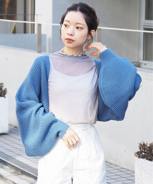 tiptop（ティップトップ）の「後ろリボンボレロカーディガン（カーディガン/ボレロ・レディース・ブルー/ブラック/アイボリー・FREE）」の18枚目の写真