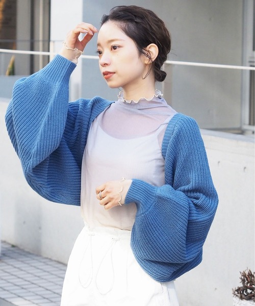 tiptop（ティップトップ）の「後ろリボンボレロカーディガン（カーディガン/ボレロ・レディース・ブルー/ブラック/アイボリー・FREE）」の19枚目の写真