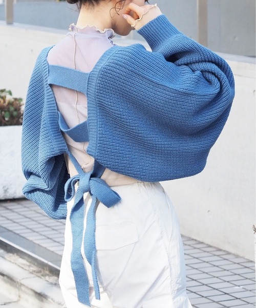 tiptop（ティップトップ）の「後ろリボンボレロカーディガン（カーディガン/ボレロ・レディース・ブルー/ブラック/アイボリー・FREE）」の22枚目の写真