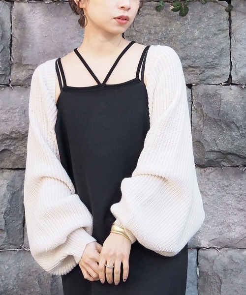 tiptop（ティップトップ）の「後ろリボンボレロカーディガン（カーディガン/ボレロ・レディース・ブルー/ブラック/アイボリー・FREE）」の4枚目の写真