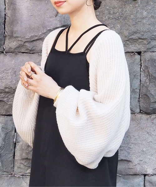 tiptop（ティップトップ）の「後ろリボンボレロカーディガン（カーディガン/ボレロ・レディース・ブルー/ブラック/アイボリー・FREE）」の5枚目の写真