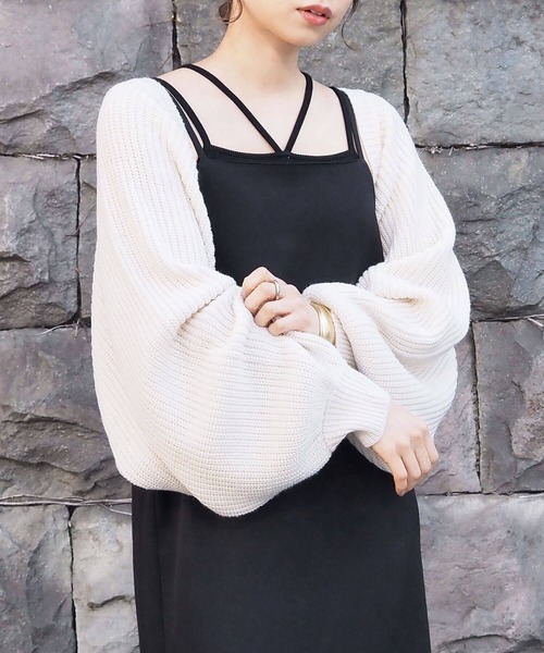 tiptop（ティップトップ）の「後ろリボンボレロカーディガン（カーディガン/ボレロ・レディース・ブルー/ブラック/アイボリー・FREE）」の6枚目の写真