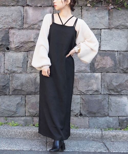 tiptop（ティップトップ）の「後ろリボンボレロカーディガン（カーディガン/ボレロ・レディース・ブルー/ブラック/アイボリー・FREE）」の7枚目の写真