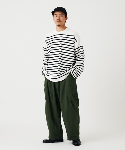 B.C STOCK(ベーセーストック)の「【MONTKEMMEL / モンケメル】別注 パネルボーダー ロンT(Tシャツ/カットソー・メンズ・ブラック/ブルー系その他・MEDIUM/LARGE)」の6枚目の写真