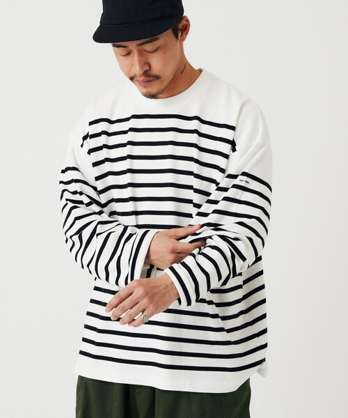 B.C STOCK(ベーセーストック)の「【MONTKEMMEL / モンケメル】別注 パネルボーダー ロンT(Tシャツ/カットソー・メンズ・ブラック/ブルー系その他・MEDIUM/LARGE)」の9枚目の写真