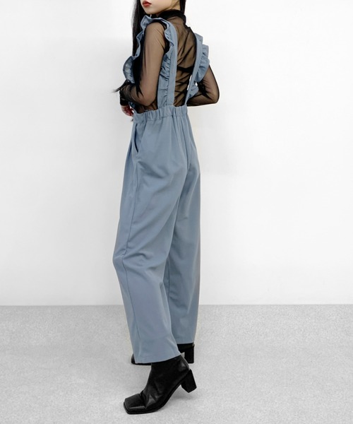 LVEU.（ラブユ.）の「Frilly salopette / フリルサロペット（サロペット/オーバーオール・レディース・ブラック/ライトブルー・FREE）」の15枚目の写真