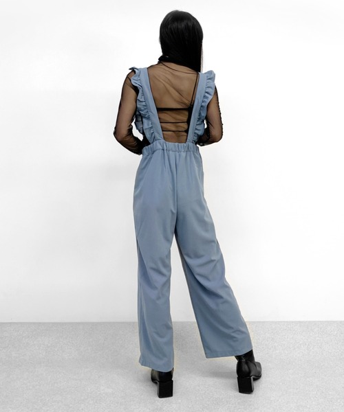 LVEU.（ラブユ.）の「Frilly salopette / フリルサロペット（サロペット/オーバーオール・レディース・ブラック/ライトブルー・FREE）」の16枚目の写真