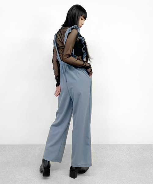 LVEU.（ラブユ.）の「Frilly salopette / フリルサロペット（サロペット/オーバーオール・レディース・ブラック/ライトブルー・FREE）」の17枚目の写真