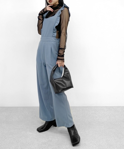 LVEU.（ラブユ.）の「Frilly salopette / フリルサロペット（サロペット/オーバーオール・レディース・ブラック/ライトブルー・FREE）」の20枚目の写真