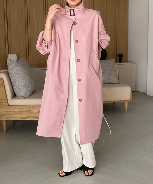 CAPRICIEUX LE'MAGE(カプリシューレマージュ)の「パフスタンドカラーコート(トレンチコート・レディース・ベージュ/カーキ/ピンク/ホワイト系その他・FREE)」の6枚目の写真