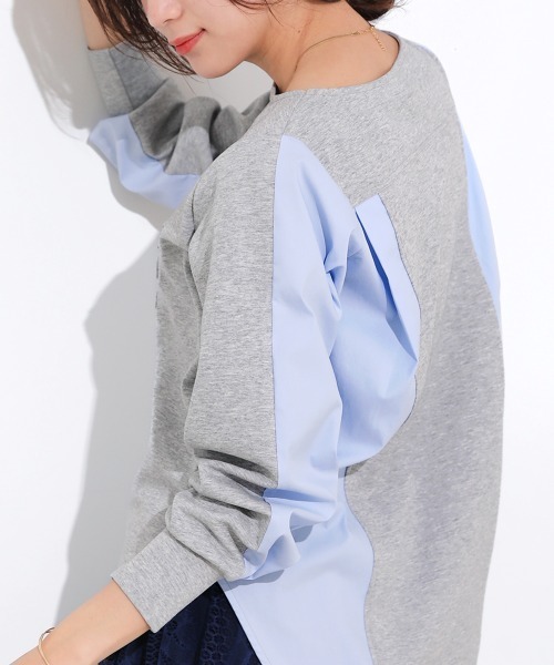 Bou Jeloud（ブージュルード）の「シャツドッキングエンボスプルオーバー（その他トップス・レディース・グレー/オフホワイト/ブラック・FREE）」の13枚目の写真