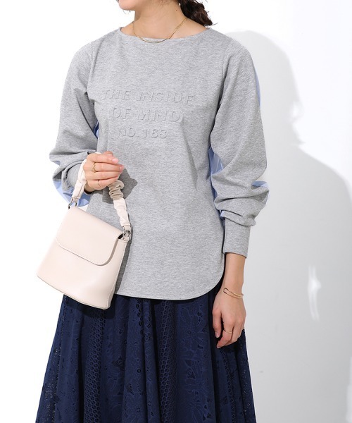 Bou Jeloud（ブージュルード）の「シャツドッキングエンボスプルオーバー（その他トップス・レディース・グレー/オフホワイト/ブラック・FREE）」の16枚目の写真