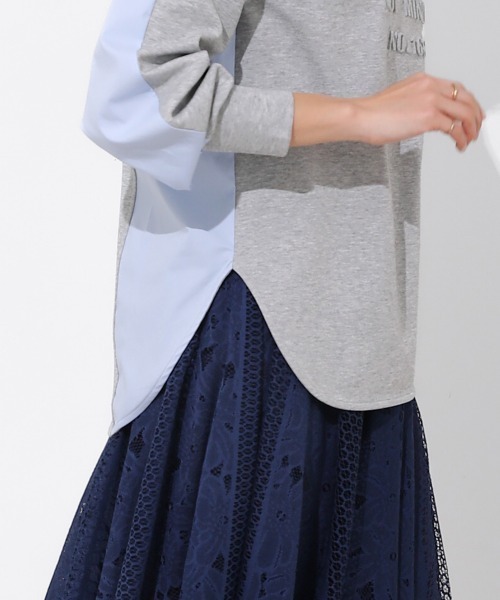 Bou Jeloud（ブージュルード）の「シャツドッキングエンボスプルオーバー（その他トップス・レディース・グレー/オフホワイト/ブラック・FREE）」の17枚目の写真