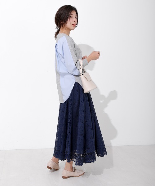 Bou Jeloud（ブージュルード）の「シャツドッキングエンボスプルオーバー（その他トップス・レディース・グレー/オフホワイト/ブラック・FREE）」の18枚目の写真