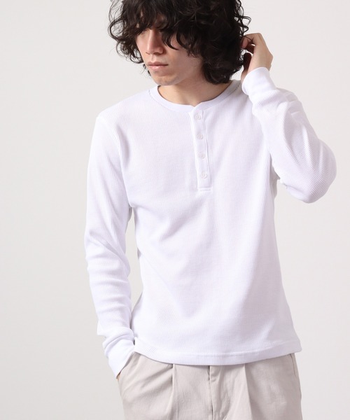 FUNALIVE(ファンアライブ)の「RDS サーマルヘンリー長袖Tシャツ(Tシャツ/カットソー・メンズ・ホワイト/ベージュ/ネイビー/グレー/カーキ/ライトピンク/ブラック・XL/L/M)」の3枚目の写真
