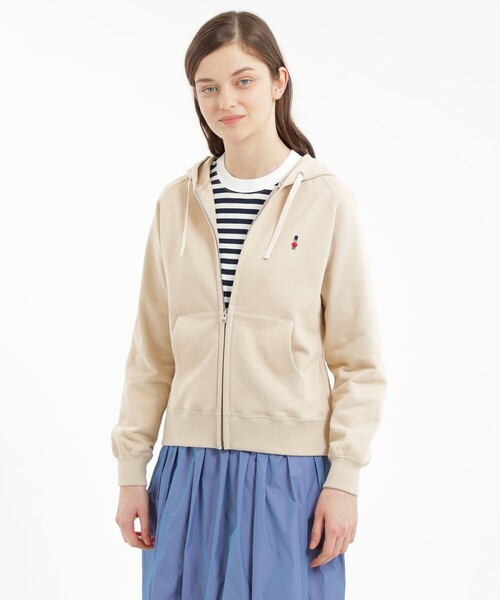 MACKINTOSH PHILOSOPHY(マッキントッシュ フィロソフィー)の「バッキンガムベア コットン裏毛フルジップパーカー(パーカー・レディース・ライトベージュ/ダークネイビー・38)」の2枚目の写真