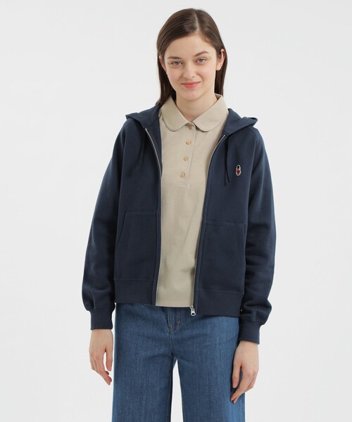 MACKINTOSH PHILOSOPHY(マッキントッシュ フィロソフィー)の「バッキンガムベア コットン裏毛フルジップパーカー(パーカー・レディース・ライトベージュ/ダークネイビー・38)」の1枚目の写真