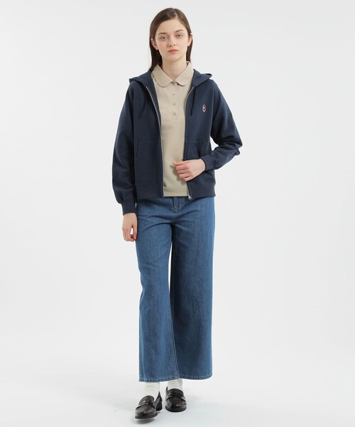 MACKINTOSH PHILOSOPHY(マッキントッシュ フィロソフィー)の「バッキンガムベア コットン裏毛フルジップパーカー(パーカー・レディース・ライトベージュ/ダークネイビー・38)」の3枚目の写真