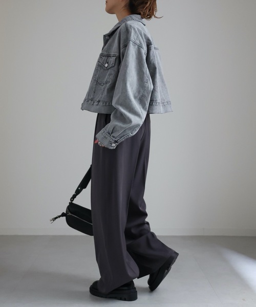 ap retro（アプレトロ）の「ショートオーバーデニムジージャン / デニムジャケット（デニムジャケット・レディース・ブラック系その他/ブルー系その他/アイボリー・FREE）」の14枚目の写真