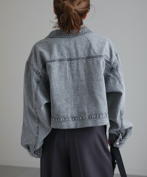 ap retro（アプレトロ）の「ショートオーバーデニムジージャン / デニムジャケット（デニムジャケット・レディース・ブラック系その他/ブルー系その他/アイボリー・FREE）」の11枚目の写真