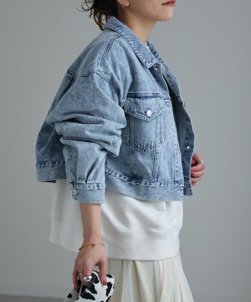ap retro（アプレトロ）の「ショートオーバーデニムジージャン / デニムジャケット（デニムジャケット・レディース・ブラック系その他/ブルー系その他/アイボリー・FREE）」の22枚目の写真