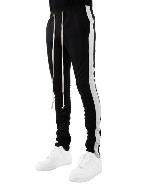 EPTM（エピトミ）の「A'GEM/9 × .kom『EPTM/エピトミ』TRACK PANTS/ラインジャージパンツ/トラックパンツ（スウェットパンツ・メンズ・ピンク/ブラック×ホワイト/ネイビー/ブラック×レッド・S/M/L）」の2枚目の写真