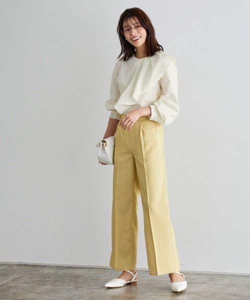 アシンメトリーフリルブラウス