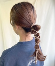 Peony（ピオニー）の「【Peony】グルグルアレンジ 合成皮革紐（その他ヘアアクセサリー）」