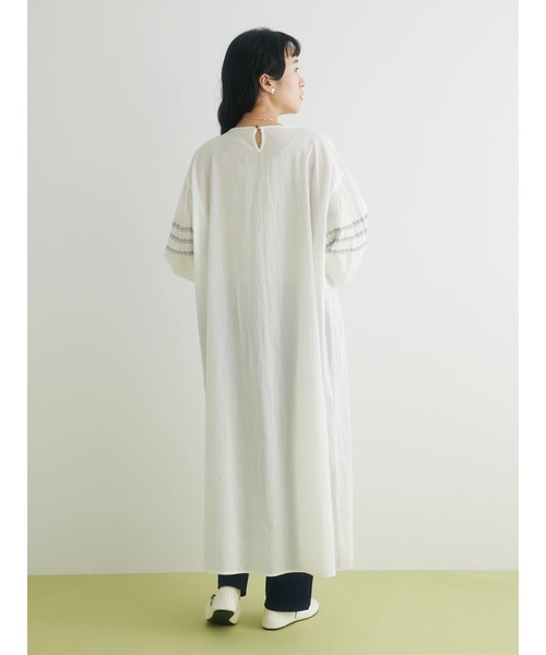 CRAFT STANDARD BOUTIQUE（クラフトスタンダードブティック）の「インドコットン ボリュームスリーブ刺繍ワンピース　◆（ワンピース・レディース・ブラック/オフホワイト/ピンク・FREE）」の8枚目の写真