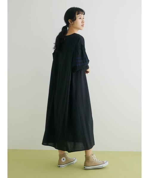 CRAFT STANDARD BOUTIQUE（クラフトスタンダードブティック）の「インドコットン ボリュームスリーブ刺繍ワンピース　◆（ワンピース・レディース・ブラック/オフホワイト/ピンク・FREE）」の15枚目の写真
