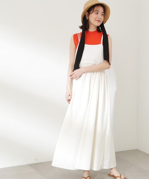 N.（N. Natural Beauty Basic）（エヌエヌナチュラルビューティーベーシック）の「◆ジャガードドッキングキャミワンピース（ワンピース・レディース・ブラック/オフホワイト・MEDIUM）」の2枚目の写真