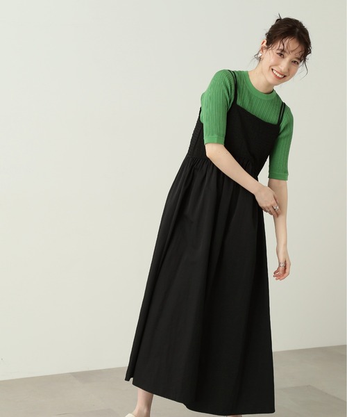 N.（N. Natural Beauty Basic）（エヌエヌナチュラルビューティーベーシック）の「◆ジャガードドッキングキャミワンピース（ワンピース・レディース・ブラック/オフホワイト・MEDIUM）」の17枚目の写真