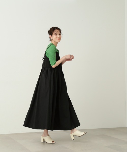 N.（N. Natural Beauty Basic）（エヌエヌナチュラルビューティーベーシック）の「◆ジャガードドッキングキャミワンピース（ワンピース・レディース・ブラック/オフホワイト・MEDIUM）」の19枚目の写真